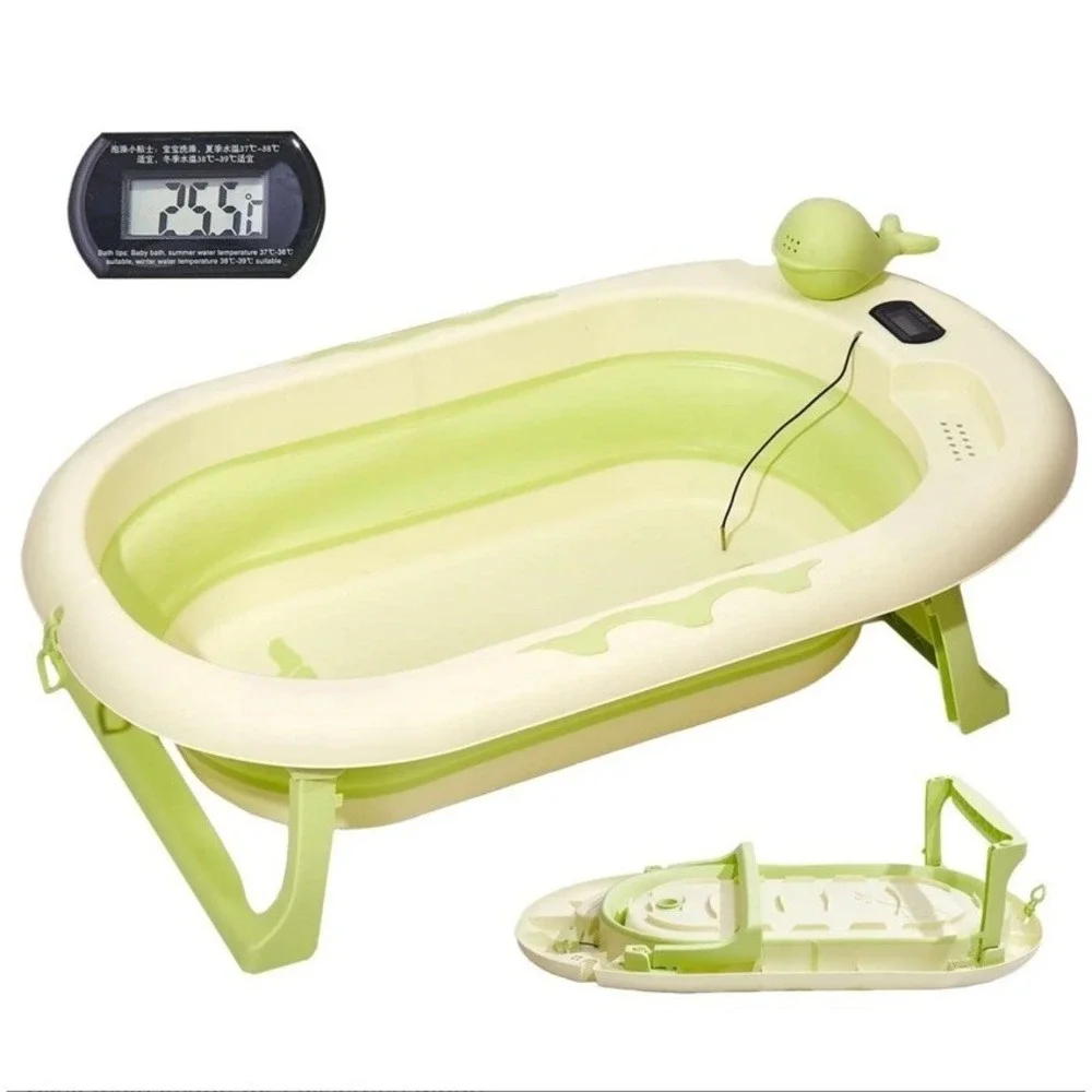 Tiny Totz Collapsible Baby Bathtub with Thermometer Portable Newborn-Toddler NIB